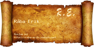 Rába Erik névjegykártya
