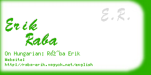 erik raba business card